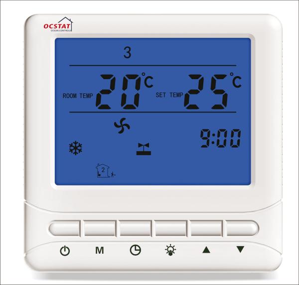 Non - Programmable Wiring Hvac Thermostat , Digital Fan Coil 2 Wire Programmable