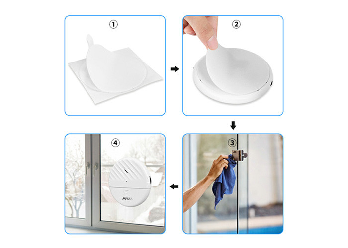 OEM Round Wireless Vibration Security Alarm , Wireless Glass Break Detector sensor