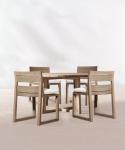OEM Nordic Simple Outdoor Teak Wood Dining Table And Chairs