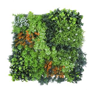 Wholesale PE Plastic Artificial Plant Synthetic Wall Ornaments 50*50Cm Grass Flower Hedge from china suppliers
