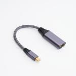 Braided Aluminum Display Port Cable To HDMI Adapter 4K 30Hz For MacBook