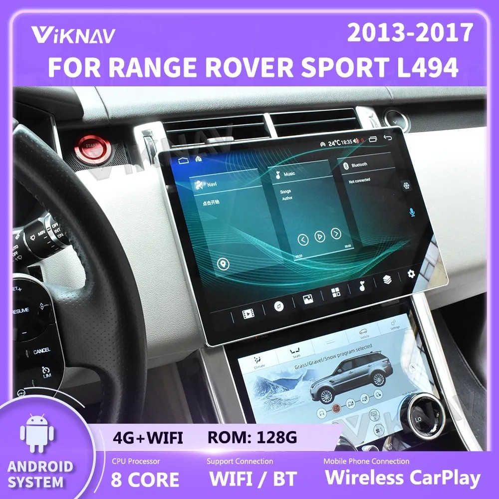 13.3 Inch Android Auto Car radio For Range Rover Sport L494 GPS Navigation Multimedia Player Wireless Carplay BT 4G