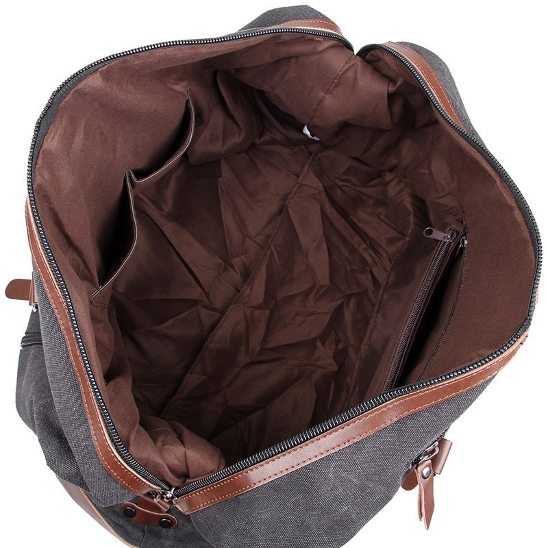 Large Grey Canvas Mens Luggage Duffel Bags For Outdoor 21.5" L X 9.5" D X 12" H