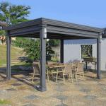 Aluminum Louvered Pergola Covered With Motorized Louvered Roof