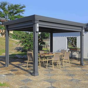 Wholesale Aluminum Louvered Pergola Imitation Wood Grain Forest Garden Landscape With Canopy from china suppliers