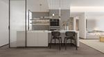 Modern Home Bar Stone Countertop Marble Top High Glossy Kitchen Cabinets
