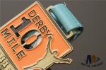 Antique Gold Finish Custom Sports Medals With Heat Transfer Ribon