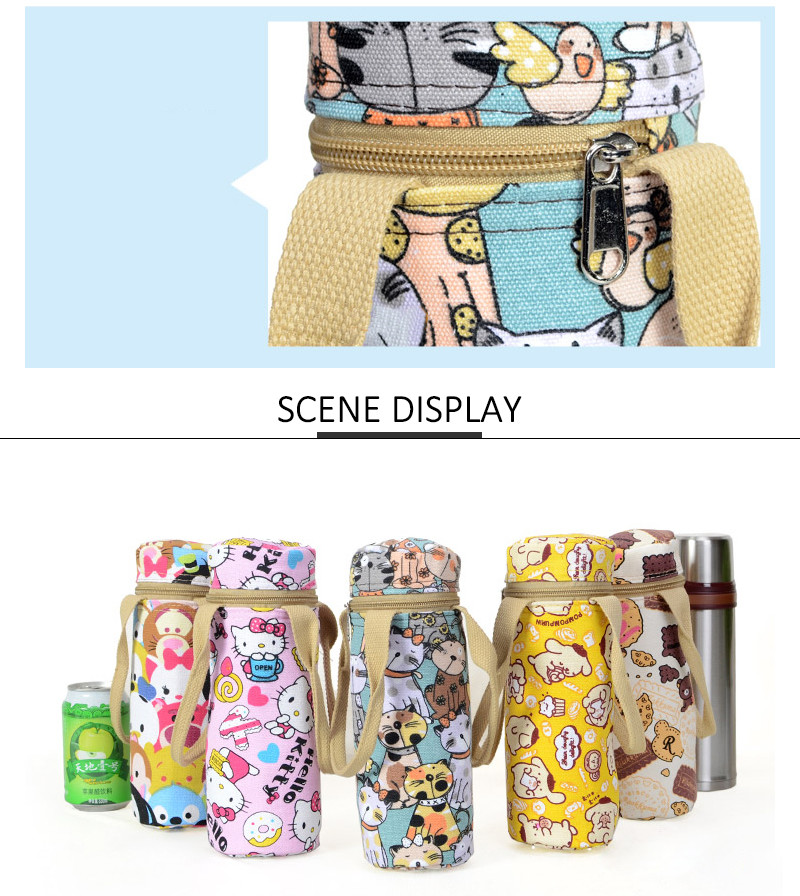 Cartoon Printed L8*H24cm Water Bottle Sleeve For Kids