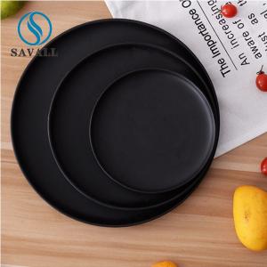 Wholesale Plant Black Round Porcelain Plates 6 Inch 8 Inch 10 Inch Microwoven Safety from china suppliers