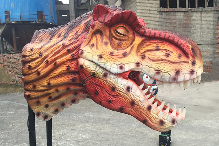 High Density Sponge Playground Dinosaur Head For Factory Door Show