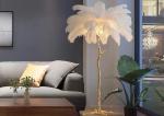 Colorful Light Luxury Floor Lamp Hotel Villa Feather Bedroom Standing Lamp Home