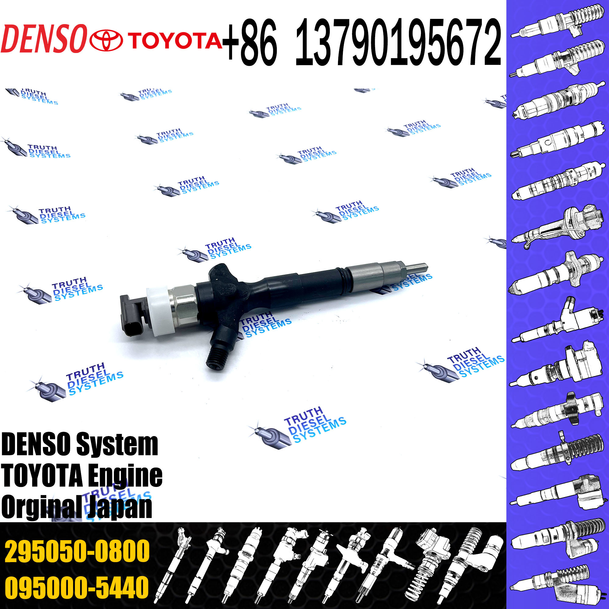 Common Rail Fuel Injector 23670-09380 295050-0813 295050-0540 295050-0800 For Toyota Hilux 2KD-FTV
