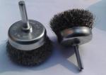 3 Inch Stem Mounted Stainless Steel Cup Brush / Crimped Cup Brush For Edge