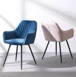 Brown Upholstered Dining Chairs Velvet OEM Tufted Velvet Dining Room Chairs