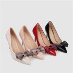 ZM023 96289-33 Korean Style Single Shoes Women New Women'S Shoes Bowknot Pointed
