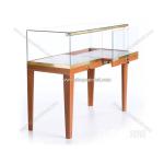 custom store free standing lockable wooden glass display cabinet/wood display