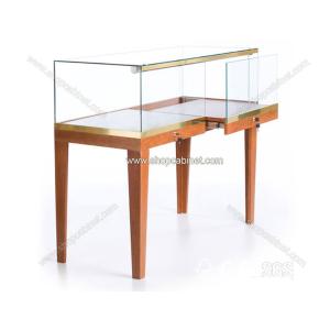 Wholesale custom store free standing lockable wooden glass display cabinet/wood display cabinet/glas from china suppliers