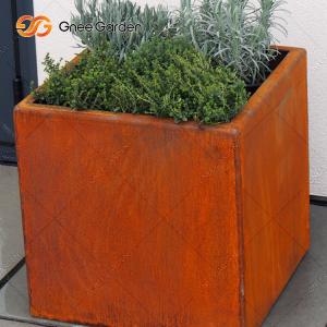 Wholesale Rust Metal Hanging Wall Planter Corten Steel Flower Box from china suppliers