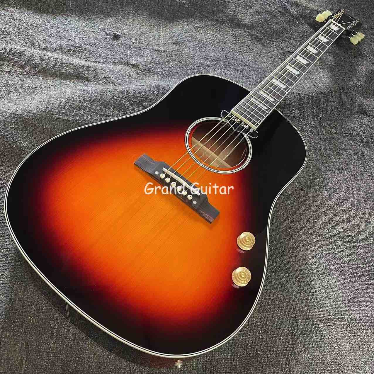 Custom 41 Inch J-45 Sunburst Acoustic Guitar, Rosewood BACK SIDE