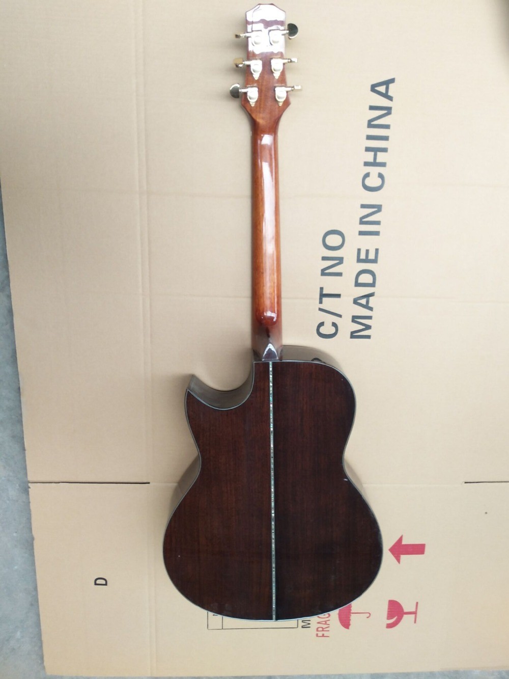 Free shipping dreadnought customize guitar cut-away AAAA all solid single cut guitar custom acoustic electric guitar