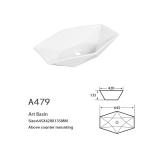 Non Porous Counter Top Bathroom Sink 650mm Irregular Shape Wash Basin