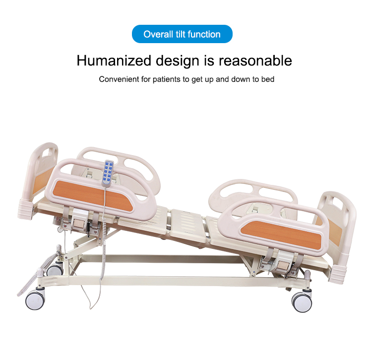 Electric Remote Control Medical Hospital Patient Beds Rustproof Anti Slipping ODM hospital electric bed