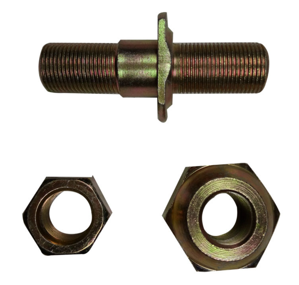 Building M14 x 1.5 Steel 3 Piece Trailer Wheel Bolt with and Plain Finish