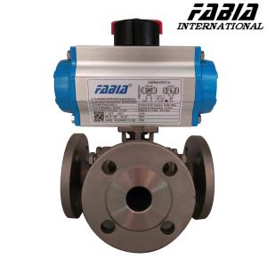 Wholesale Pneumatic Flanged Ball Valve 3-Piece Split Type Pneumatic Control from china suppliers