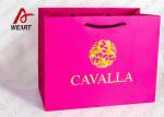 Coated Paper Reusable Christmas Shopping Bags , Cotton Rope Paper Carrier Bags