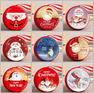Wholesale 2018 Christmas promotional gifts zipper closure round tin wallet small mini metal tinplate coin box Promotional items from china suppliers