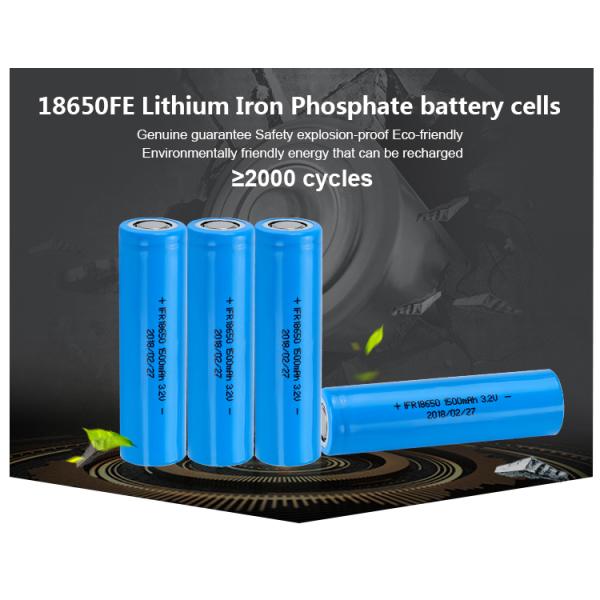 Deep Cycle LiFePO4 Batteries 18650FE 3.2v 1500mAh Cylindrical Lithium Iron Phosphate Battery