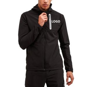 Wholesale Men custom logo design streetwear windbreaker rain jacket nylon softshell waterproof woven outdoor sports running jacket for men from china suppliers