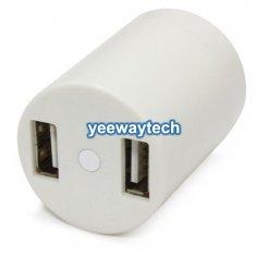 Dual USB Port Cylindrical Travel Charger Compatible For iPhone 4 / 3G / 3GS