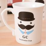 300ml / 11oz Round shape eco friendly coffee travel mugs white porcelain