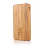 Ultra Thin 6000mAh Wireless Charging Power Bank Bamboo Color 200g Weight