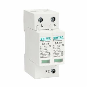 Wholesale BR-40 2P tuv type 2 surge protection device surge arrester spd thunder protection 40ka surge suppressor from china suppliers