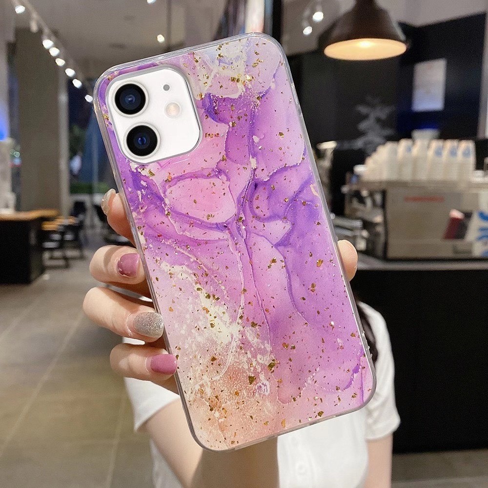 IMD Matte Finish Phone Cases Fingerprint Free Gold Foil Soft TPU