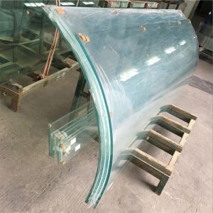 Wholesale Custom Curved Glass Building Greenhouse Curved Glass Balcony Railing Dark Blue / Light Blue Curved Safety Glass 3mm-19mm from china suppliers