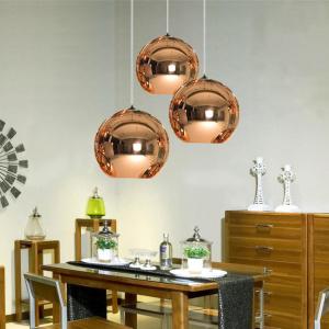 Wholesale Copper Gold Silver Mirror Glass Ball Pendant Light For Loft Kitchen Island Dining Table from china suppliers