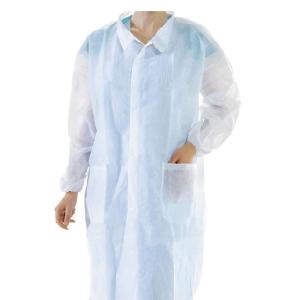 Wholesale Chemical Workshop White 4XL CPE Blue Durable Disposable Lab Coats from china suppliers