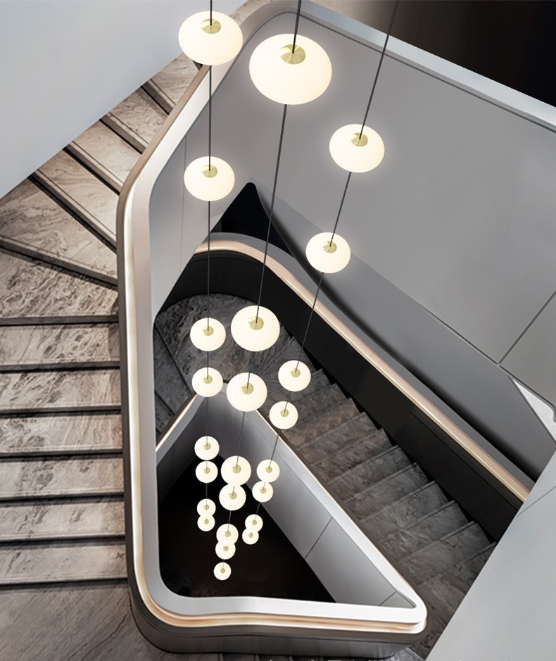 Led staircase chandelier modern living room chandelier hanging designer Villa duplex building lighting(WH-AP-553)
