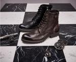 Normal Size Mens Brown Chelsea Boots Full Grain Leather High Top Casual Shoes