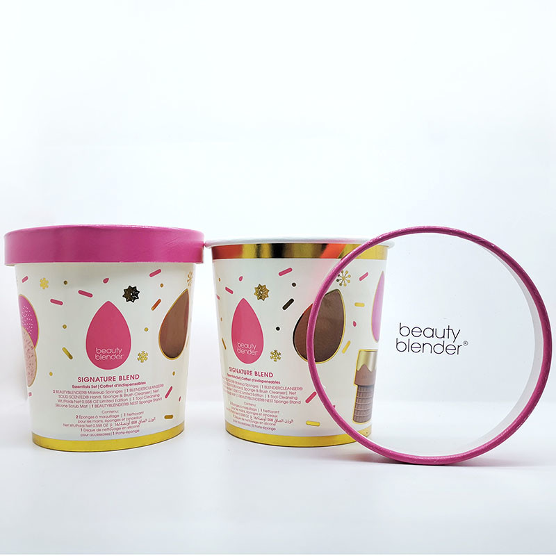 Custom Print Gold stamping Food Safe Grade Paper ice cream yogurt paper cup With Lid