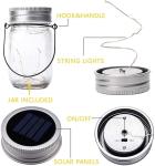 IP65 Outdoor 600mAh 2V Solar Mason Jar Fairy Lights RoHS Approved