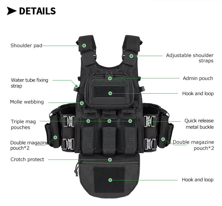 Custom Tactical Vest Hunting Gear Plate Carrier Green Fully Protection Tactical Vest Outdoor Training