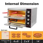 Commercial Industrial Double Deck Electric Bakery Oven 670*680*600mm 48.5KG