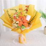 Cross-border Mother's Day gift birthday knitted rose bouquet wool knitted