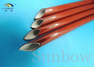 Wholesale High Voltage UL Brick Red silicone rubber fiberglass sleeving 25m / roll from china suppliers