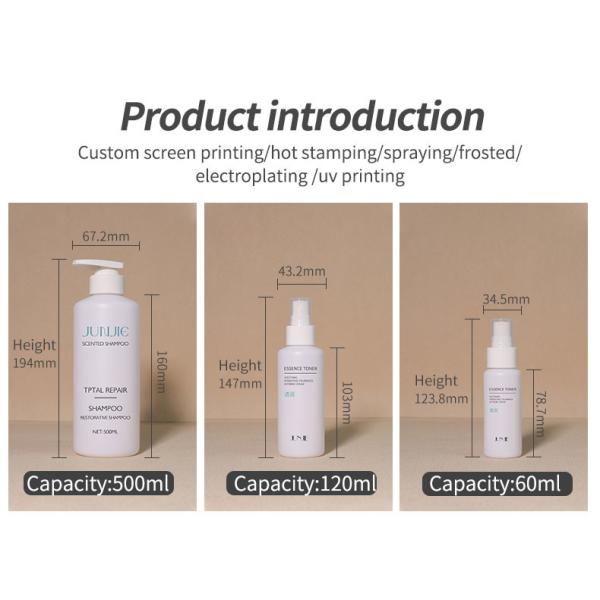 PE Hand Wash Skincare Lotion Bottles Plastic Container Packaging 500ml White Pump Shampoo Cream Bottle