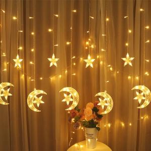 Wholesale Christmas Lights Led 3.5M Curtain String Light Garland Star Moon 220V/110V Fairy Lights Outdoor/Indoor For Home Festival from china suppliers